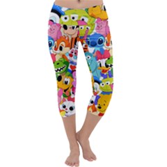 Illustration Cartoon Character Animal Cute Capri Yoga Leggings by Sudheng