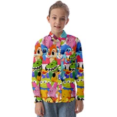 Illustration Cartoon Character Animal Cute Kids  Long Sleeve Shirt by Sudheng