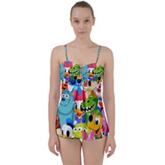 Illustration Cartoon Character Animal Cute Babydoll Tankini Set by Sudheng