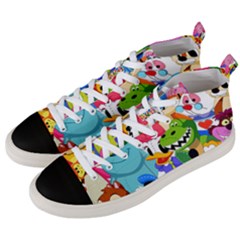 Illustration Cartoon Character Animal Cute Men s Mid-top Canvas Sneakers by Sudheng