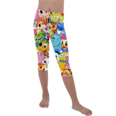 Illustration Cartoon Character Animal Cute Kids  Lightweight Velour Capri Leggings  by Sudheng