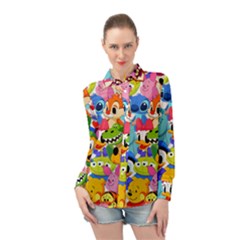 Illustration Cartoon Character Animal Cute Long Sleeve Chiffon Shirt