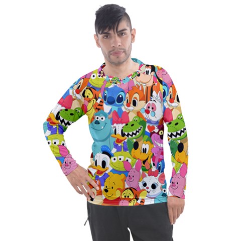 Illustration Cartoon Character Animal Cute Men s Pique Long Sleeve Tee by Sudheng