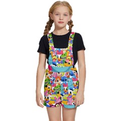 Illustration Cartoon Character Animal Cute Kids  Short Overalls by Sudheng