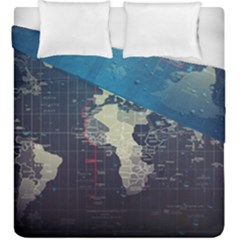 Vintage World Map Illustration Artwork Water Drop Digital Art Arts Duvet Cover Double Side (king Size) by Sudheng