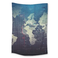 Vintage World Map Illustration Artwork Water Drop Digital Art Arts Large Tapestry