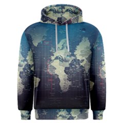 Vintage World Map Illustration Artwork Water Drop Digital Art Arts Men s Overhead Hoodie