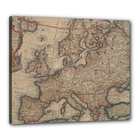 Vintage Europe Map Canvas 24  X 20  (stretched) by Sudheng