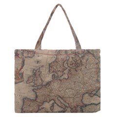 Vintage Europe Map Zipper Medium Tote Bag