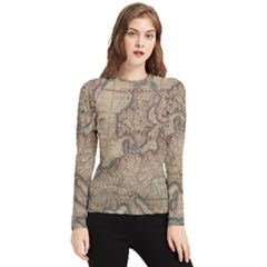 Vintage Europe Map Women s Long Sleeve Rash Guard