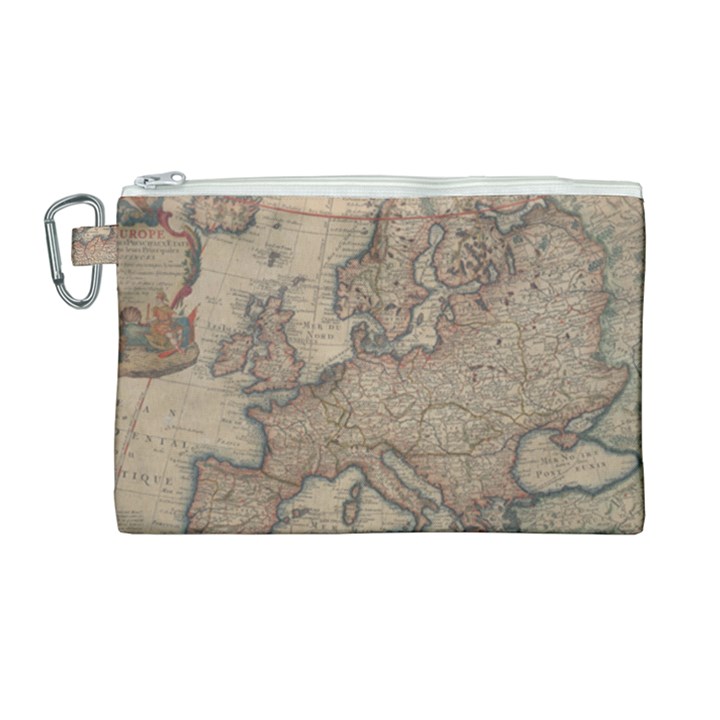 Vintage Europe Map Canvas Cosmetic Bag (Large)