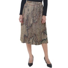 Vintage Europe Map Classic Velour Midi Skirt  by Sudheng