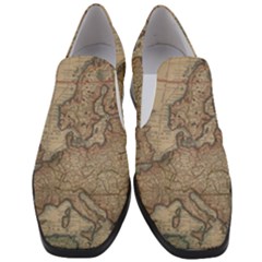 Vintage Europe Map Women Slip On Heel Loafers by Sudheng