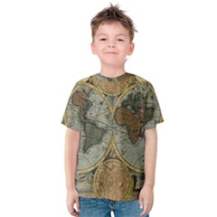 Vintage World Map Kids  Cotton Tee