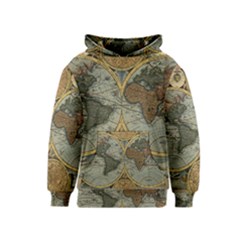 Vintage World Map Kids  Pullover Hoodie