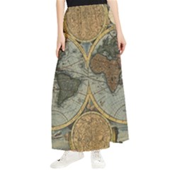 Vintage World Map Maxi Chiffon Skirt by Sudheng