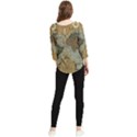 Vintage World Map Chiffon Quarter Sleeve Blouse View2