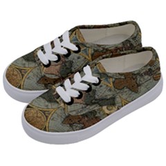 Vintage World Map Kids  Classic Low Top Sneakers