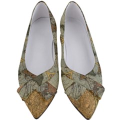 Vintage World Map Women s Bow Heels