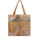 Vintage World Map Physical Geography Zipper Grocery Tote Bag View1