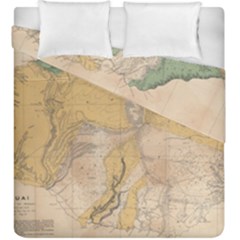 Vintage World Map Physical Geography Duvet Cover Double Side (king Size) by Sudheng