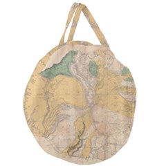 Vintage World Map Physical Geography Giant Round Zipper Tote by Sudheng