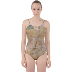 Vintage World Map Physical Geography Cut Out Top Tankini Set by Sudheng