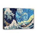 The Great Wave Of Kanagawa Painting Starry Night Van Gogh Deluxe Canvas 18  x 12  (Stretched) View1