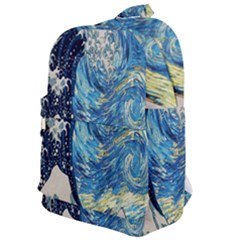 The Great Wave Of Kanagawa Painting Starry Night Van Gogh Classic Backpack by Sudheng