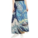 The Great Wave Of Kanagawa Painting Starry Night Van Gogh Maxi Chiffon Skirt View1