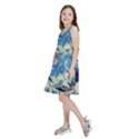 The Great Wave Of Kanagawa Painting Starry Night Van Gogh Kids  Skater Dress View2