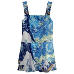 The Great Wave Of Kanagawa Painting Starry Night Van Gogh Kids  Layered Skirt Swimsuit