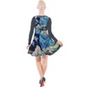 The Great Wave Of Kanagawa Painting Starry Night Van Gogh Plunge Pinafore Velour Dress View2