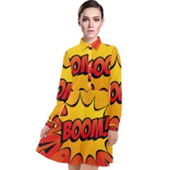 Explosion Boom Pop Art Style Long Sleeve Chiffon Shirt Dress by Sudheng