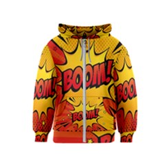 Explosion Boom Pop Art Style Kids  Zipper Hoodie