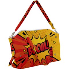 Explosion Boom Pop Art Style Canvas Crossbody Bag by Sudheng