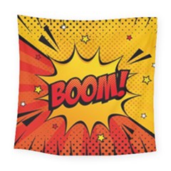 Explosion Boom Pop Art Style Square Tapestry (large)