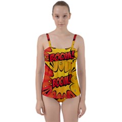 Explosion Boom Pop Art Style Twist Front Tankini Set by Sudheng