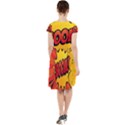 Explosion Boom Pop Art Style Cap Sleeve Midi Dress View2