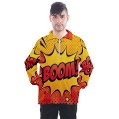 Explosion Boom Pop Art Style Men s Half Zip Pullover