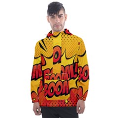 Explosion Boom Pop Art Style Men s Front Pocket Pullover Windbreaker