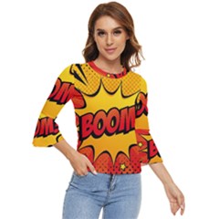 Explosion Boom Pop Art Style Bell Sleeve Top