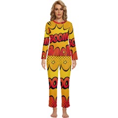 Explosion Boom Pop Art Style Womens  Long Sleeve Lightweight Pajamas Set by Sudheng