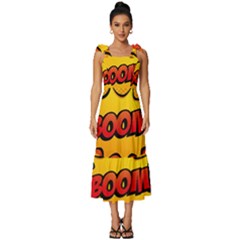 Explosion Boom Pop Art Style Tie-strap Tiered Midi Chiffon Dress by Sudheng