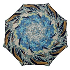 Starry Night Hokusai Van Gogh The Great Wave Off Kanagawa Straight Umbrellas by Sudheng