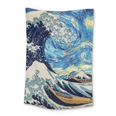 Starry Night Hokusai Van Gogh The Great Wave Off Kanagawa Small Tapestry