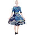 Starry Night Hokusai Van Gogh The Great Wave Off Kanagawa Quarter Sleeve A-Line Dress View2