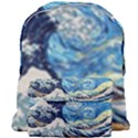 Starry Night Hokusai Van Gogh The Great Wave Off Kanagawa Giant Full Print Backpack View1