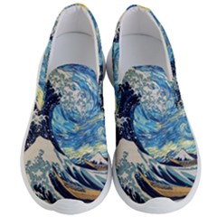 Starry Night Hokusai Van Gogh The Great Wave Off Kanagawa Men s Lightweight Slip Ons by Sudheng