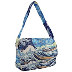 Starry Night Hokusai Van Gogh The Great Wave Off Kanagawa Courier Bag by Sudheng